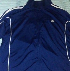 Large blue and white Adidas jacket